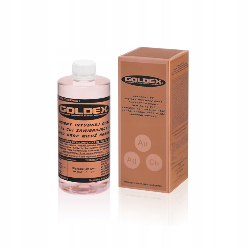 Goldex preparat do higieny intymnej miedź srebro złoto 500 ml