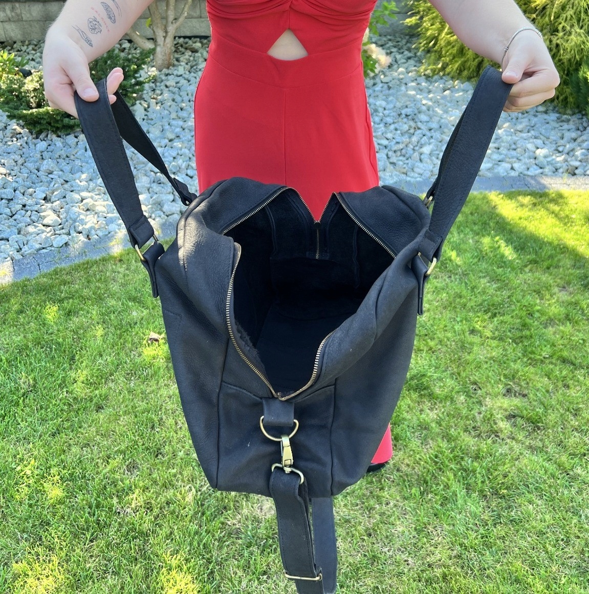 DUŻA TOREBKA ZE SKÓRY NATURALNEJ- KUFER Materiał dominujący skóra naturalna