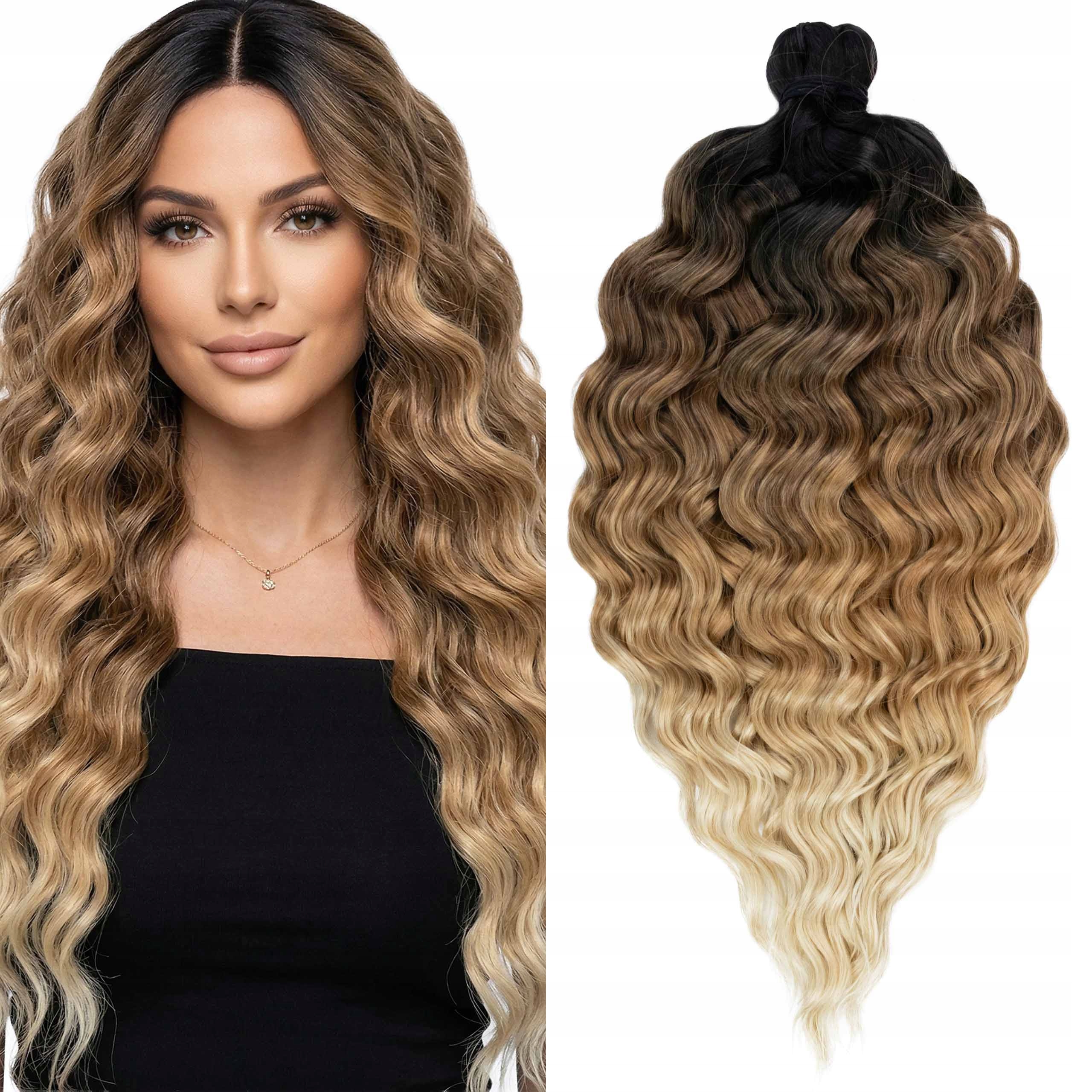 Włosy syntetyczne sztuczne star wave Afroloki 300g fale brąz ombre odrost