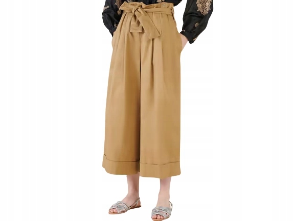 Kalhoty Silvian Heach culottes elegantní hnědé vel. S It 40