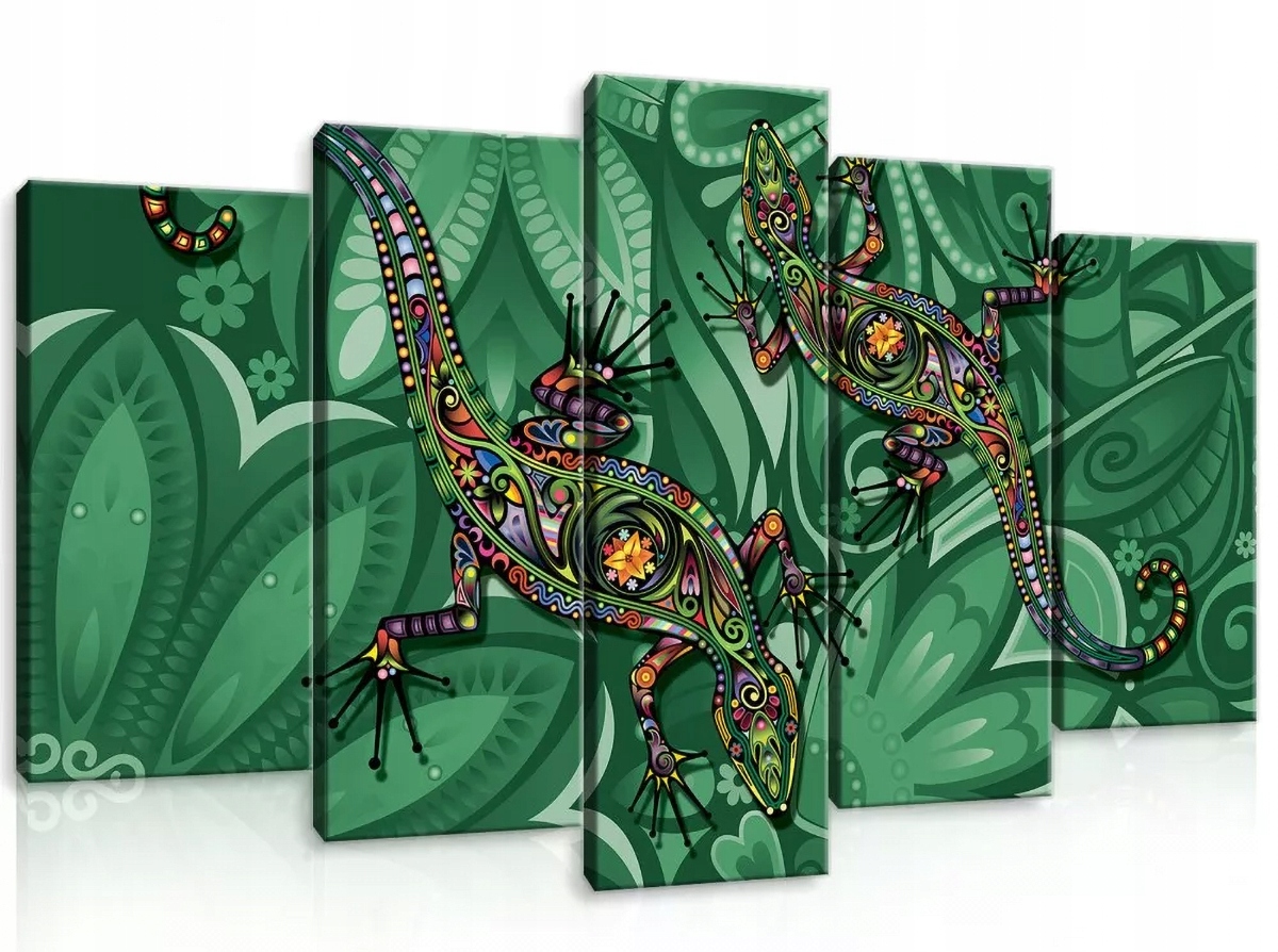 Obraz Na Plátně Canvas 100x60 Ještěrka Mozaika