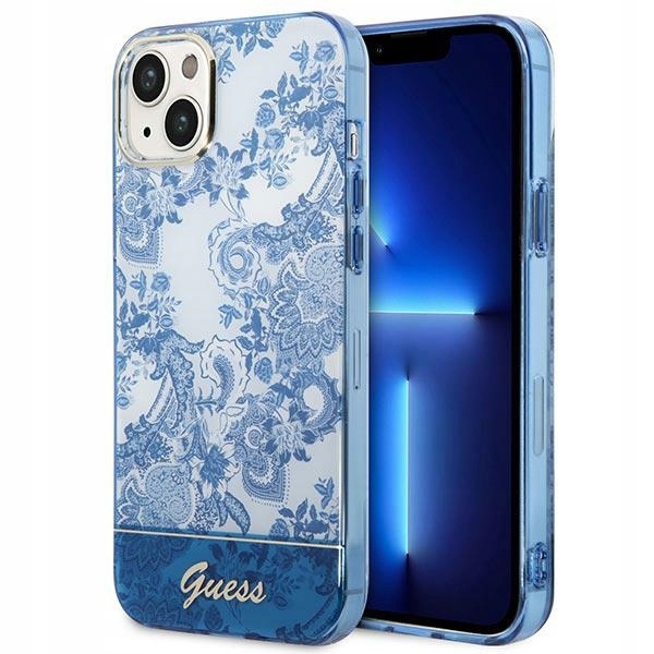 Pouzdro Pro Iphone 14 Plus 15 Plus 6.7 Guess Porcelain Collection Modré