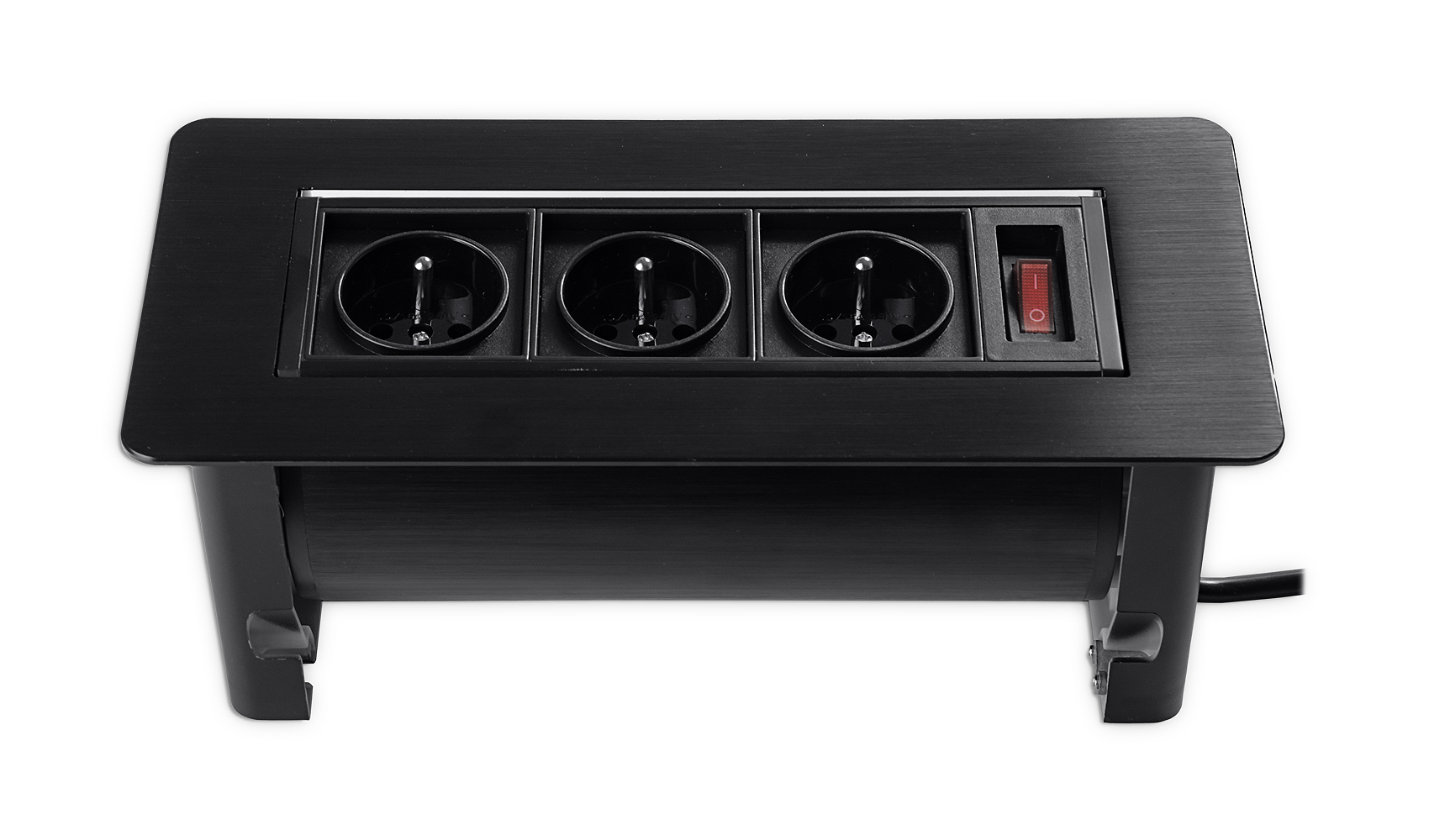 Gniazdo blatowe obrotowe Spacetronik SPS-O33B Czarne trzy gniazda 230V Marka Spacetronik