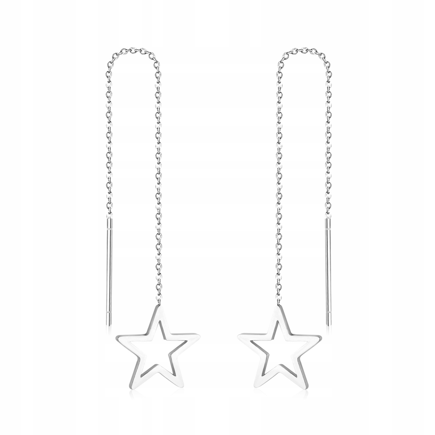 

Długie Kolczyki Przeciągane Gwiazdka Srebrne