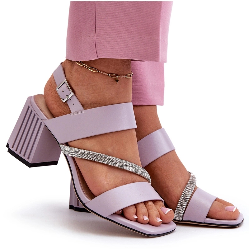 Dámské Elegantní Sandály Na Podpatku D&a MR38-549 Fialové 36