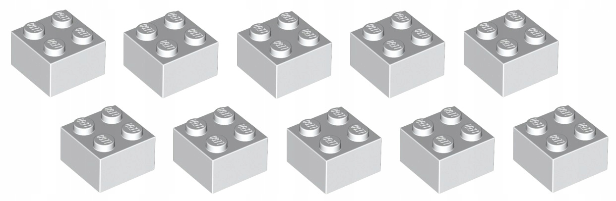 

Lego cegła, klocek 2x2 biały 10 szt. 3003 Nowy