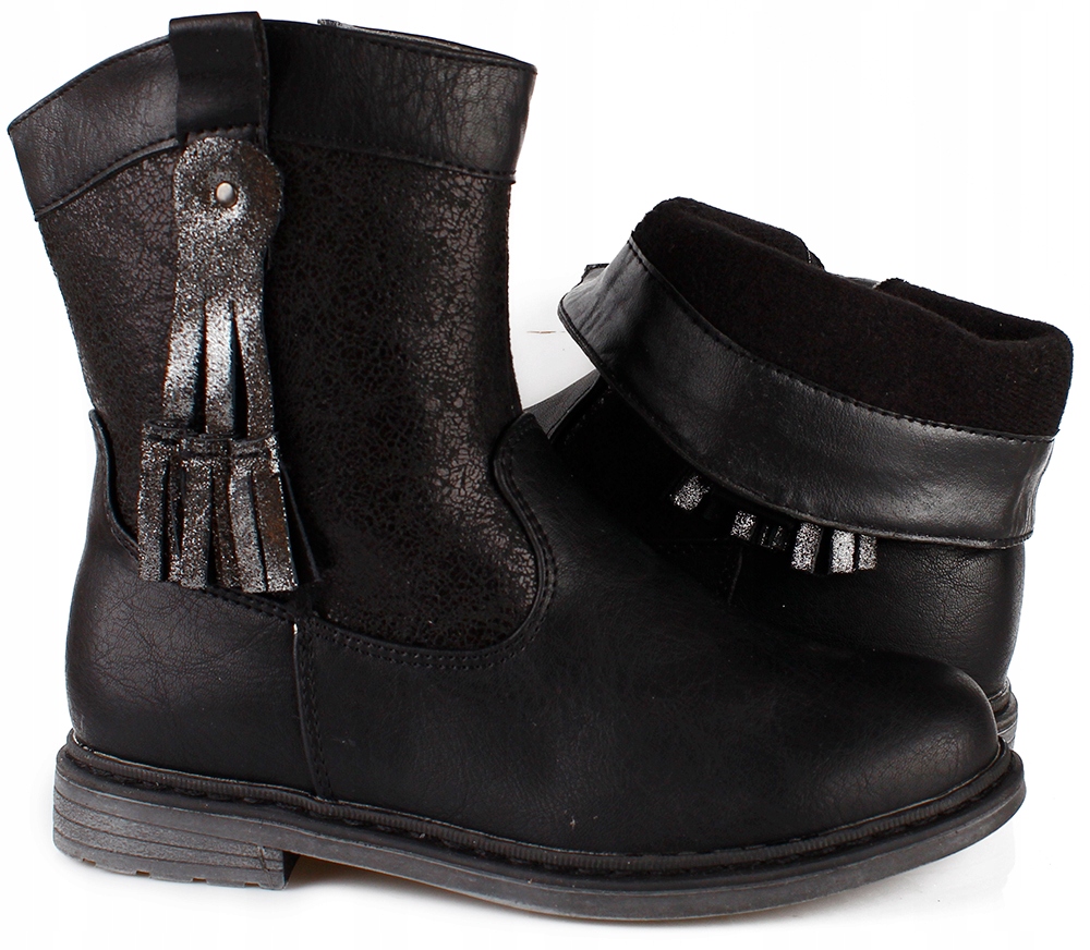 

Apawwa czarne Półbuty botki ocieplane kozaki 31