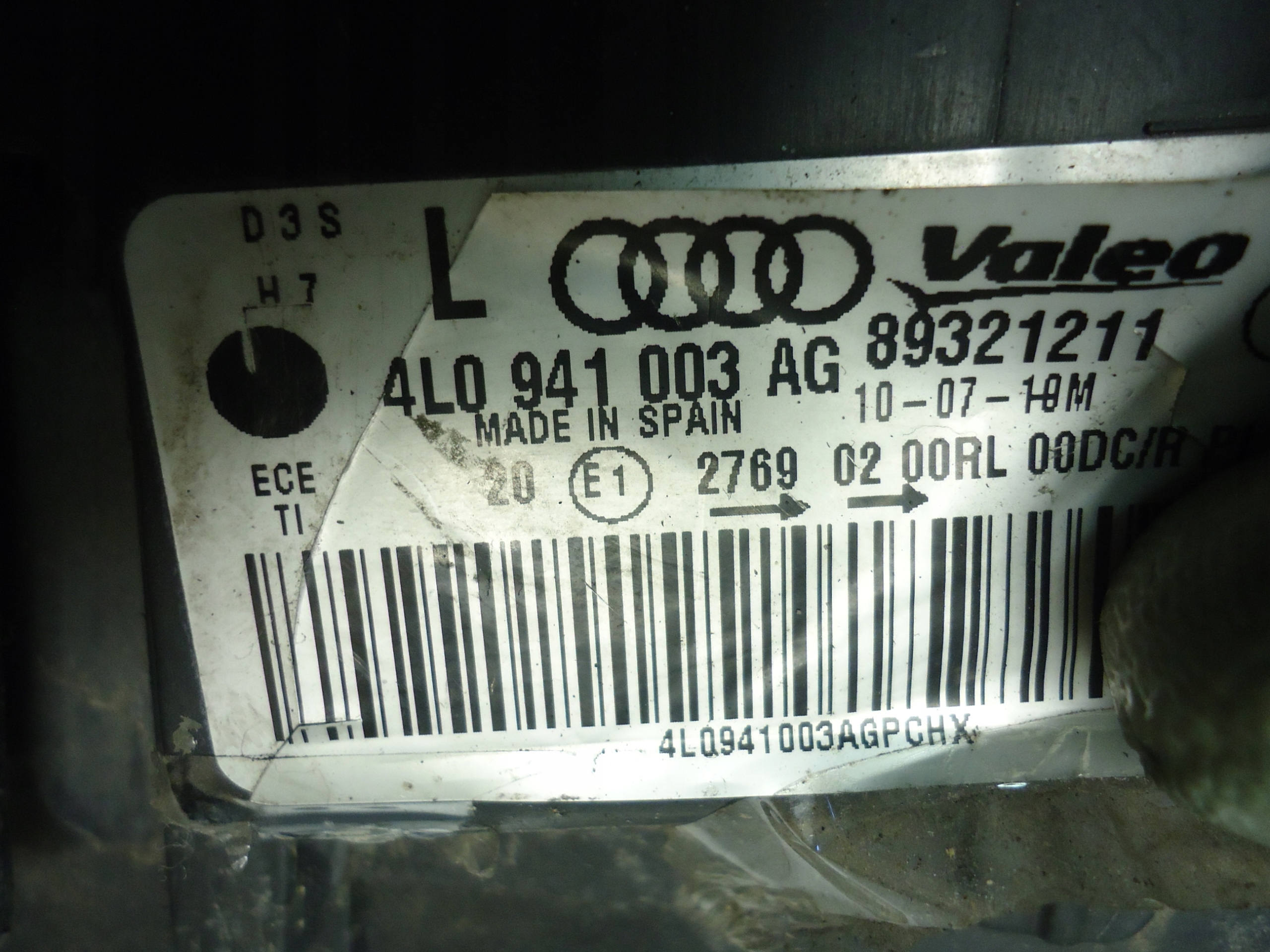 AUDI Q7 LIFT light left left front XENON UK 4L0941003AG