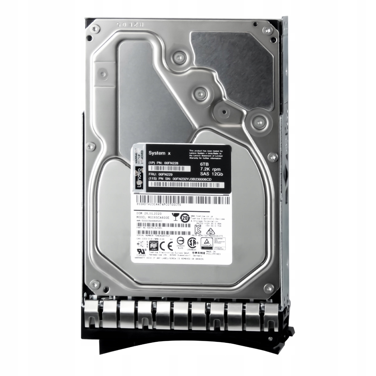 Lenovo 00FN229 00FN228 6TB 7.2K 256MB SAS-3 3.5" Hdd MG06SCA600E