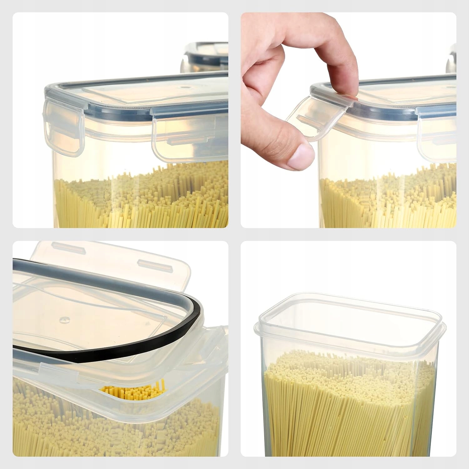20X POJEMNIKI DO PRZECHOWYWANIA ŻYWNOŚCI, ORGANIZERY DO KUCHNI HERMETYCZNE Kolor przezroczysty