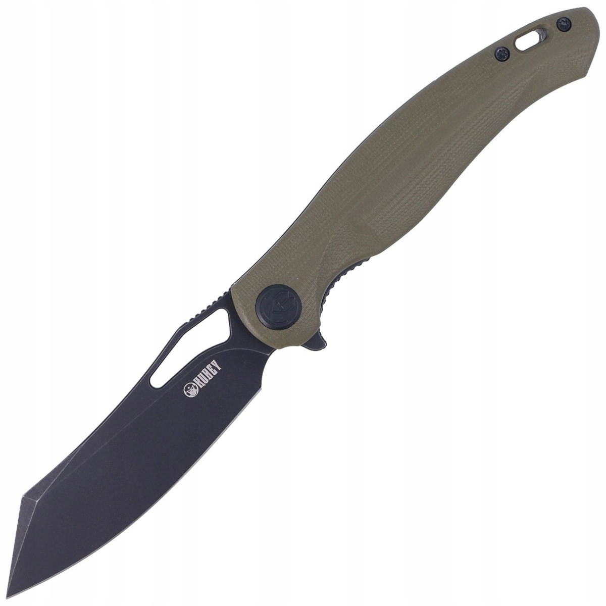 Nóż składany Kubey Drake KU239B Od Green G10, Darkwashed AUS-10 by