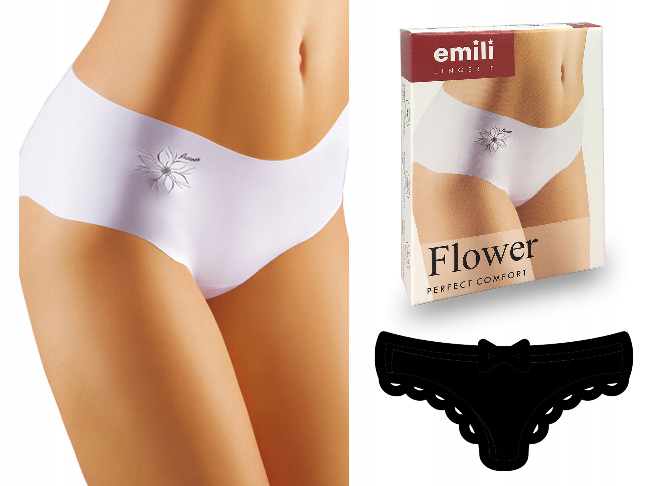 

Flower Laserowo Cięte Figi Emili czarny M