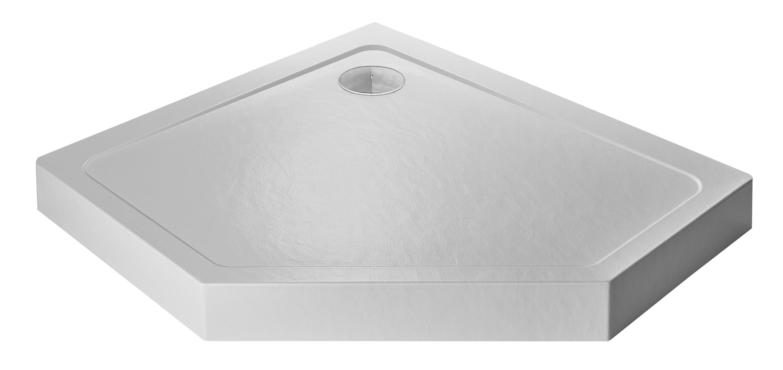 Brodzik pięciokątny Doros Pt E Compact Stone Biały 100x90 Lewy Radaway