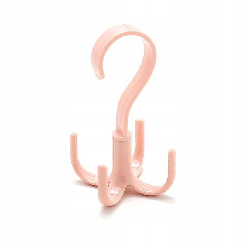 WIESZAK DO SZAFY NA APASZKI PASKI TOREBKI ORGANIZER HACZYK OBROTOWY różowy