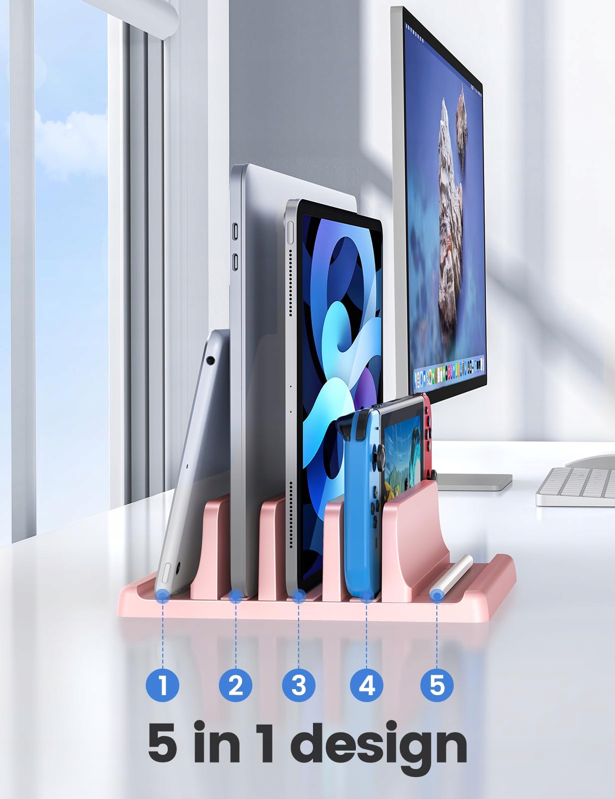 VAYDEER Stojak Na Laptop Pionowy Regulowany 5w1 Na MacBook i Laptop 17 cali — miniatura 3