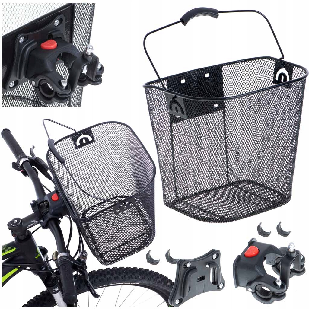 ВЕЛОСИПЕДНАЯ КОРЗИНА ПЕРЕДНЯЯ МЕТАЛЛИЧЕСКАЯ КОРЗИНА CLICK ON CLICK