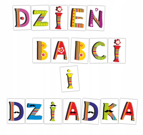 

Literki do dekoracji Dzień Babci I Dziadka Duże A4