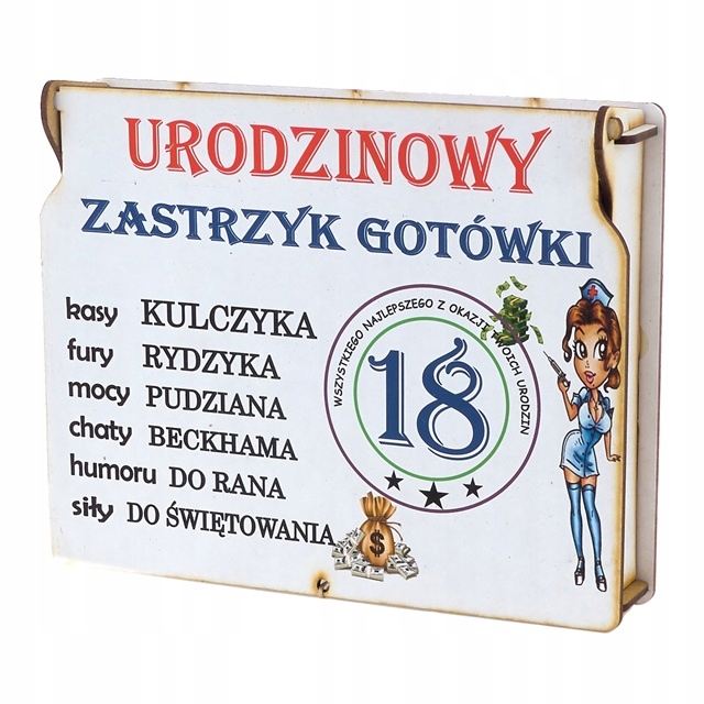 

Na 18 Urodziny Pudełko Zastrzyk Gotówki