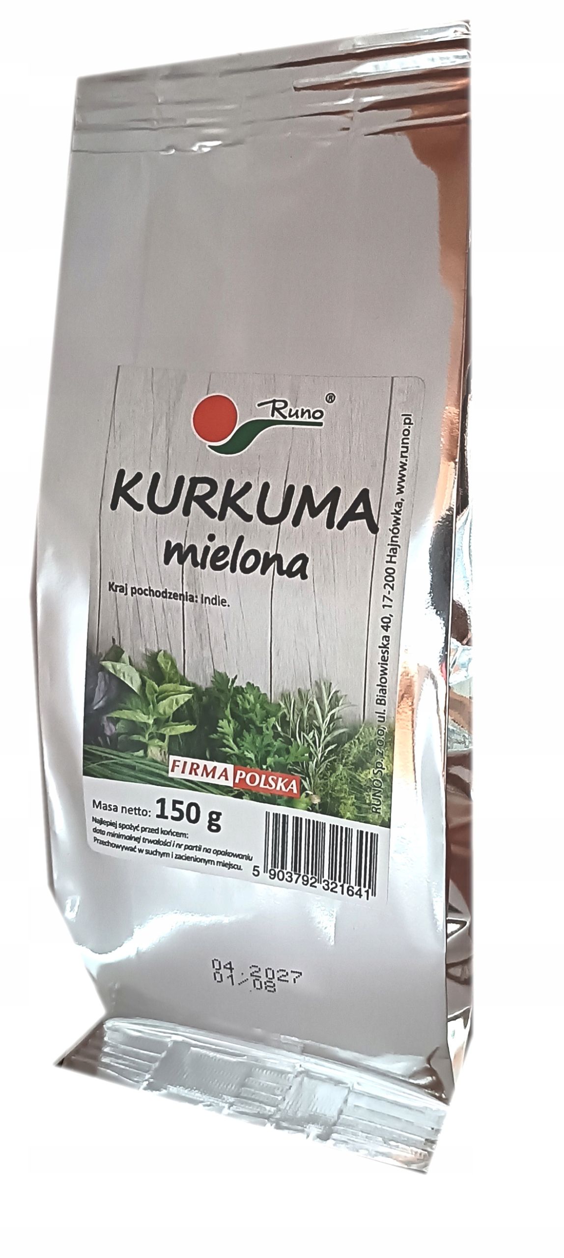 Kurkuma - 150g - Runo BEZ CHEMII 100% Natury