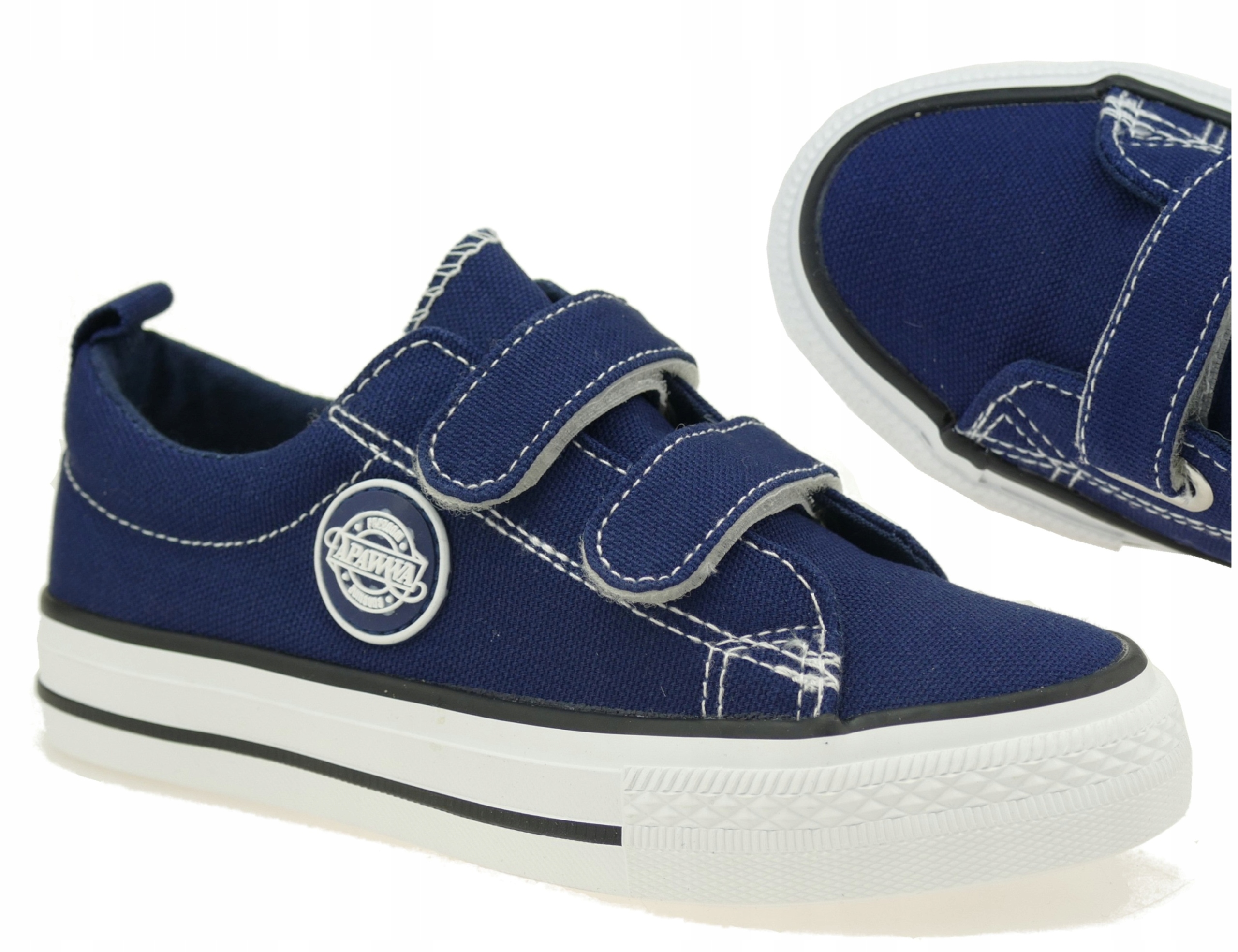 TRAMPKI DZIECIĘCE BUTY SPORTOWE NISKIE TENISÓWKI SZKOLNE NA RZEPY R. 35 Marka Apawwa