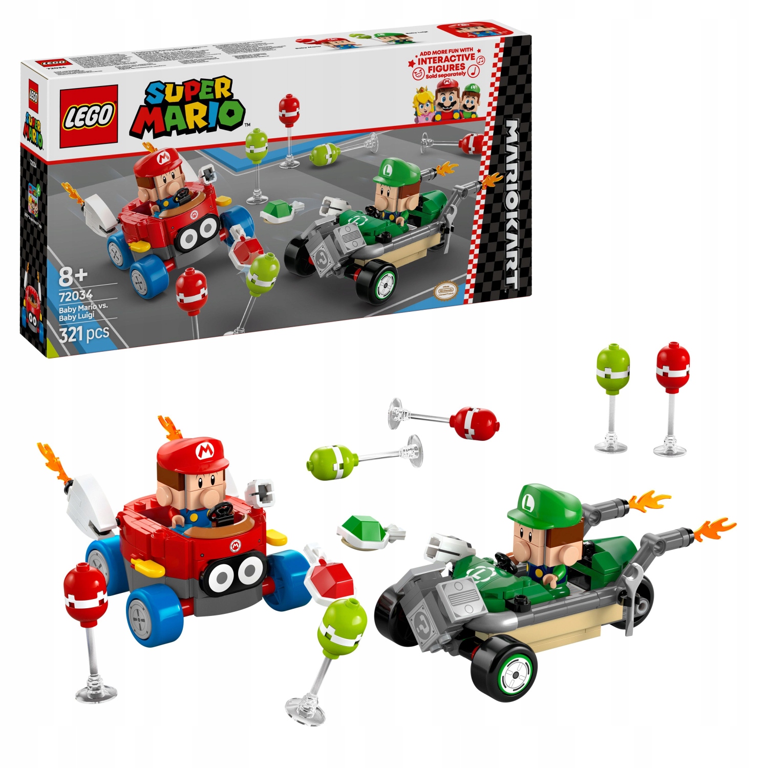 Lego Mario 72034 Mario Kart Baby Mario vs. Baby Luigi