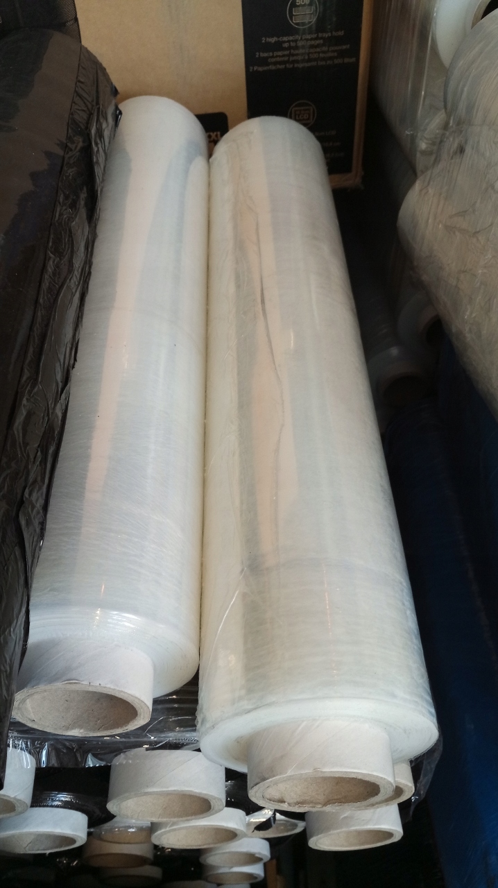 FOLIA STRETCH STRECZ TRANSPARENT 3KG CIENKA TUBA! Waga tuby 0.3 kg