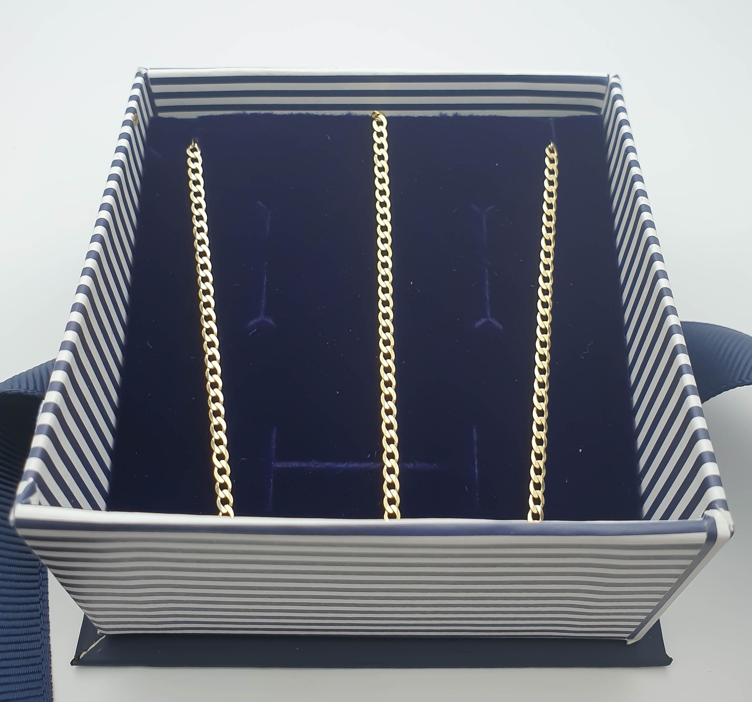 ZŁOTY ŁAŃCUSZEK MĘSKI 585 próba PANCERKA PEŁNA 50cm z pudełkiem NA PREZENT Długość całkowita 50 cm