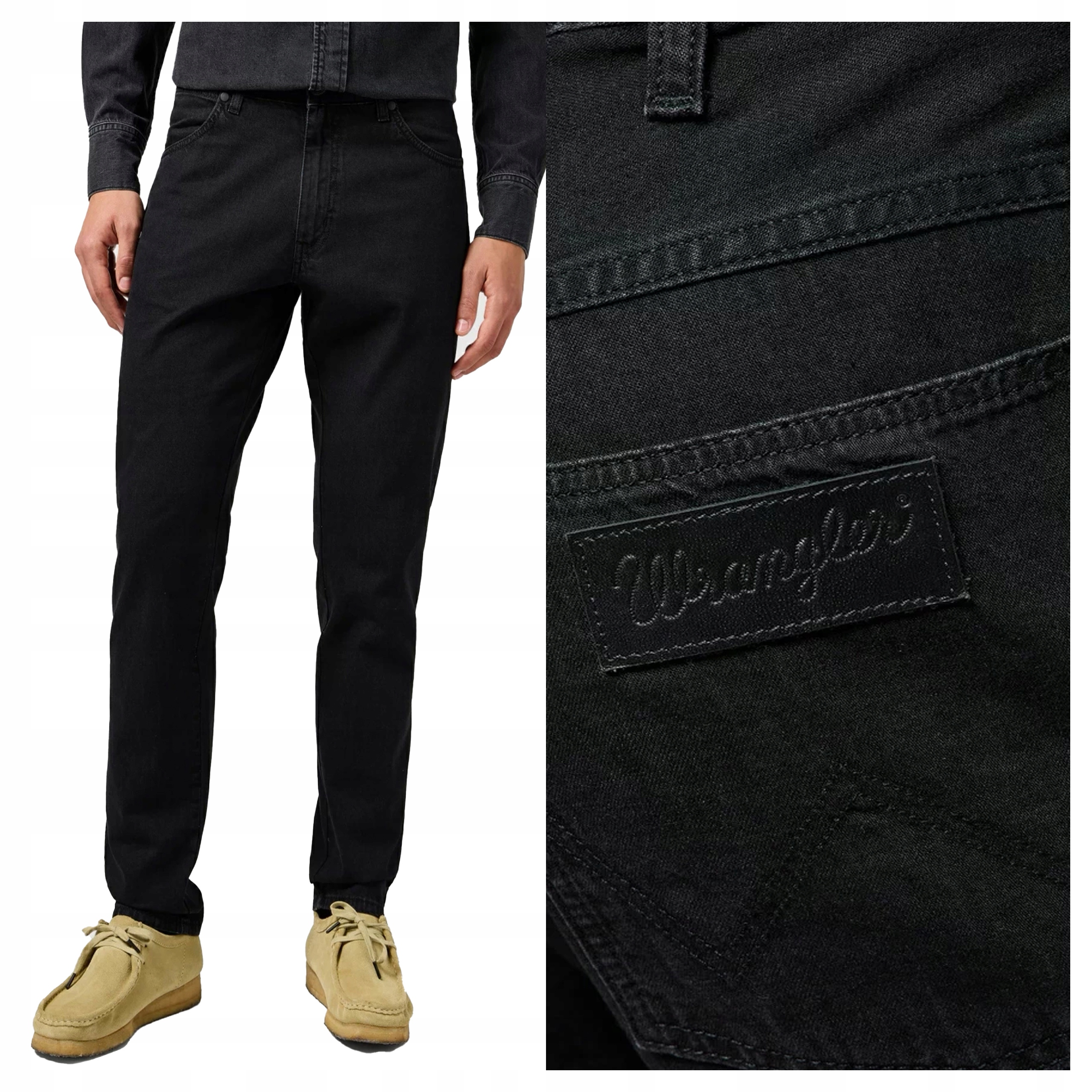 Wrangler pánské džíny River bavlněné černé letní W30 L34