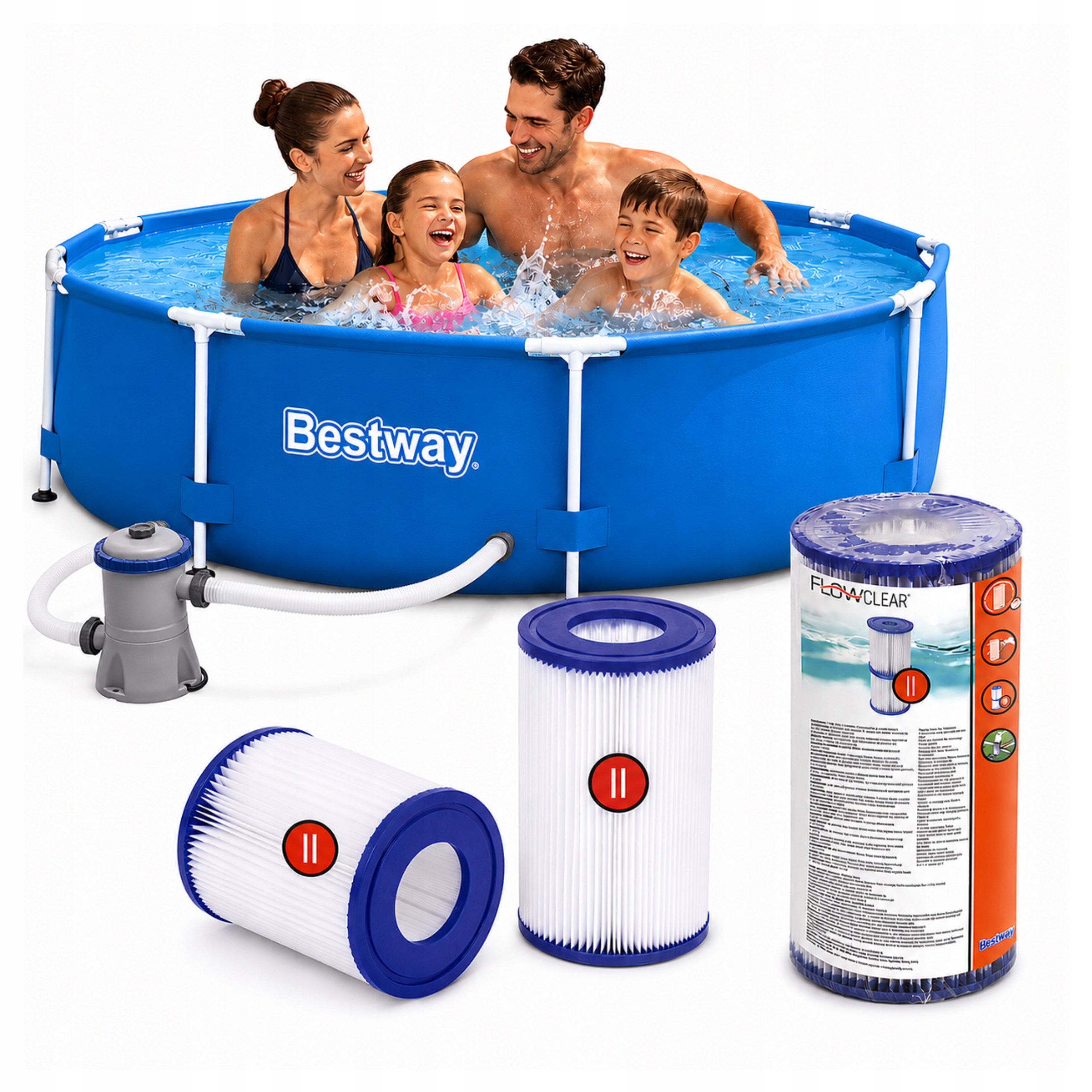 Filtr Filtry Do Pompy Basenu Bestway Filtry Wkład Filtrujący 58094 Typ II
