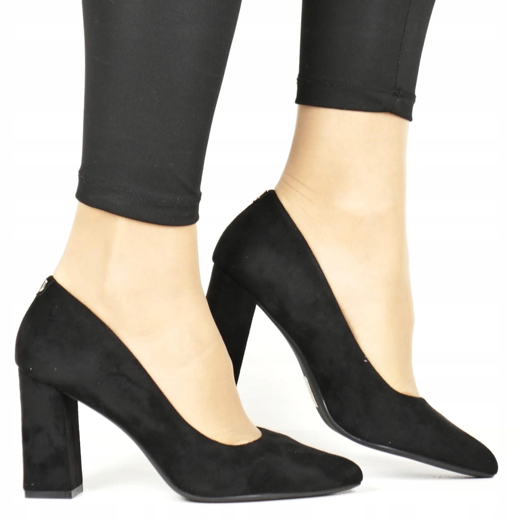 Semišové Černé Lodičky Na Podpatku, Pohodlné Špičaté Boty Na Podpatku, Módní