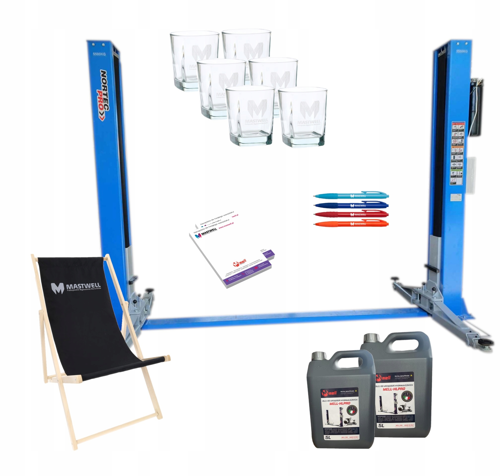 Podnośnik kolumnowy Nortec 2-kolumnowy elektrohydrauliczny 5500 kg