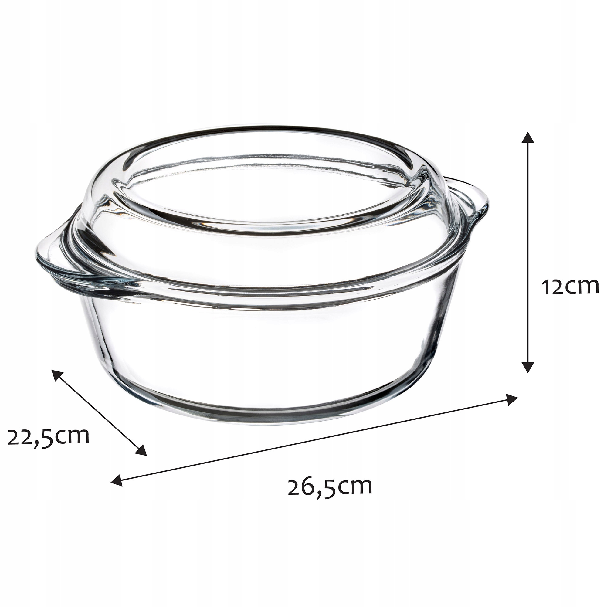NACZYNIE ŻAROODPORNE OKRĄGŁE Z POKRYWĄ TRWAŁE 3,1L Marka Kadax