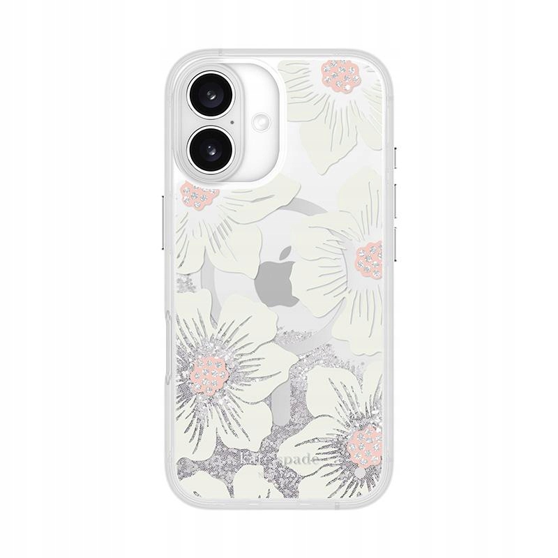 Pouzdro Kate Spade Liquid Glitter pro iPhone 16 MagSafe Brokat Hollyhock Floral