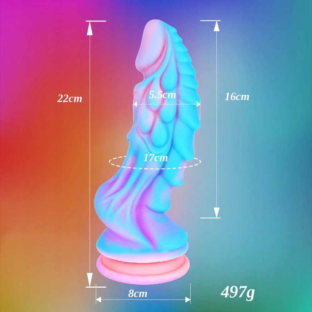 OCEAN Dildo Przyssawkowy 22 cm XL Silikonowy Analny i Waginalny Plug — miniatura 6