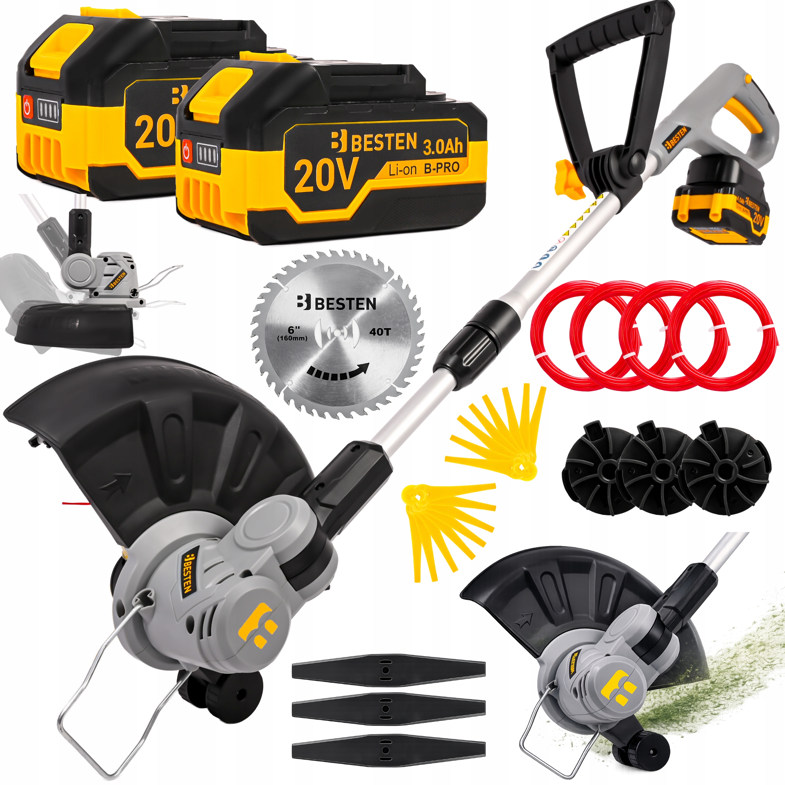 Akumulátorový Vyžínač Kosa Křovinořez Na Kolech Na Trávu Besten 20V 3.0