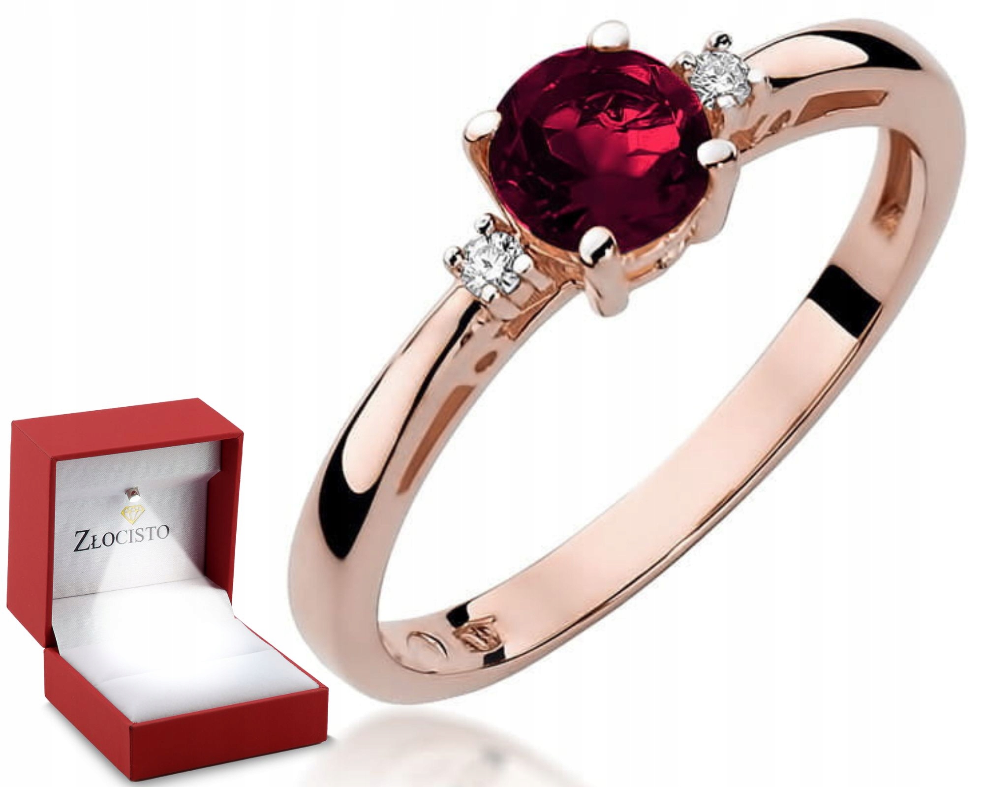 Růžové Zlato Prstýnek S Brilianty Granátové Jablko 585 Gravírování