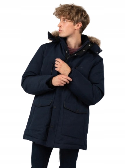 Guess Pánská Černá Bunda Parka S Kapucí A Kožešinou XXL Gxk