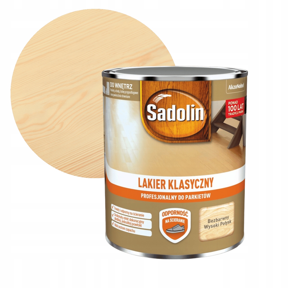 Sadolin Lakier Klasyczny do parkietów mebli 4,5L Bezbarwny Wysoki Połysk