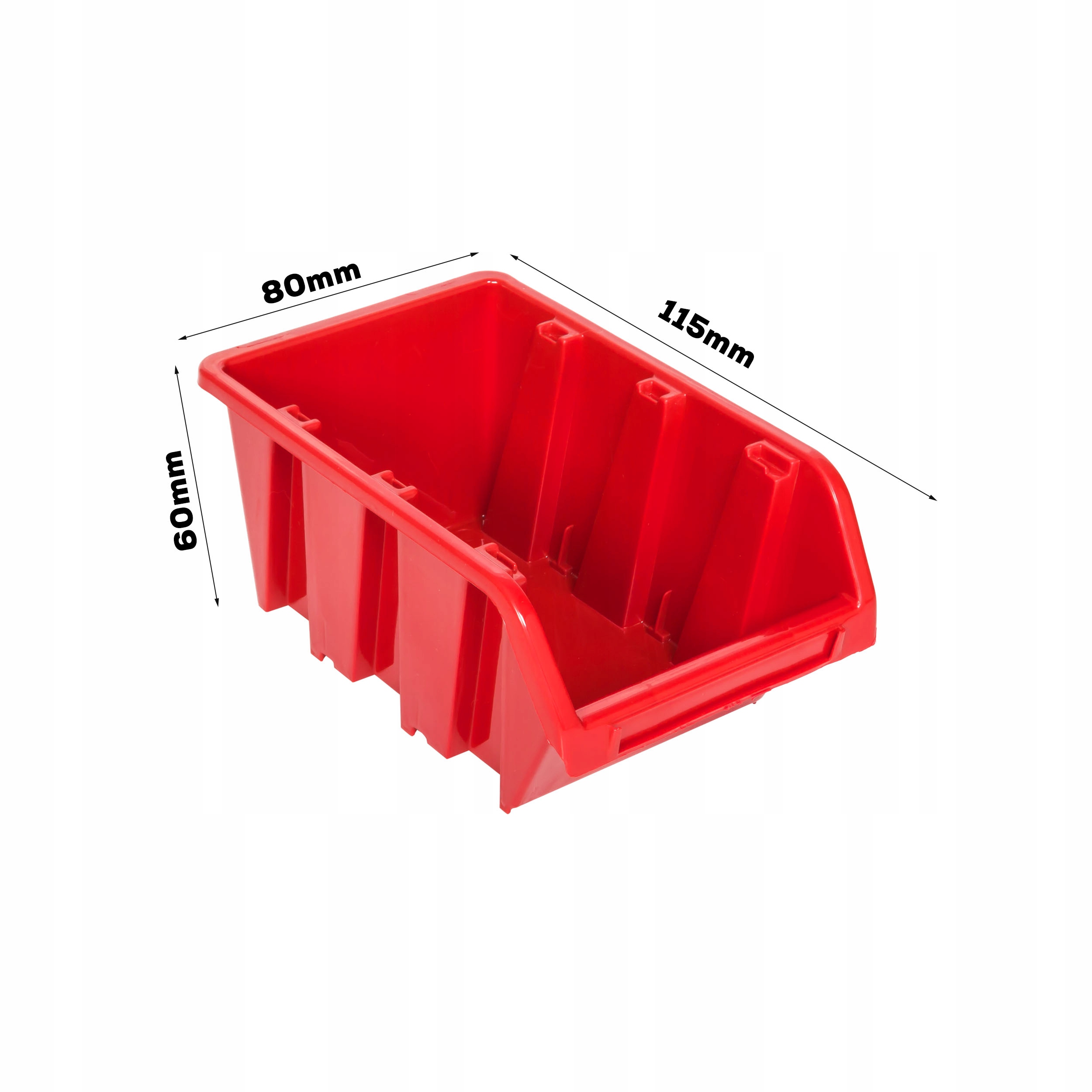 Kuweta magazyn warsztat garaż 80x115x60mm Czerwony EAN (GTIN) 5904865716197