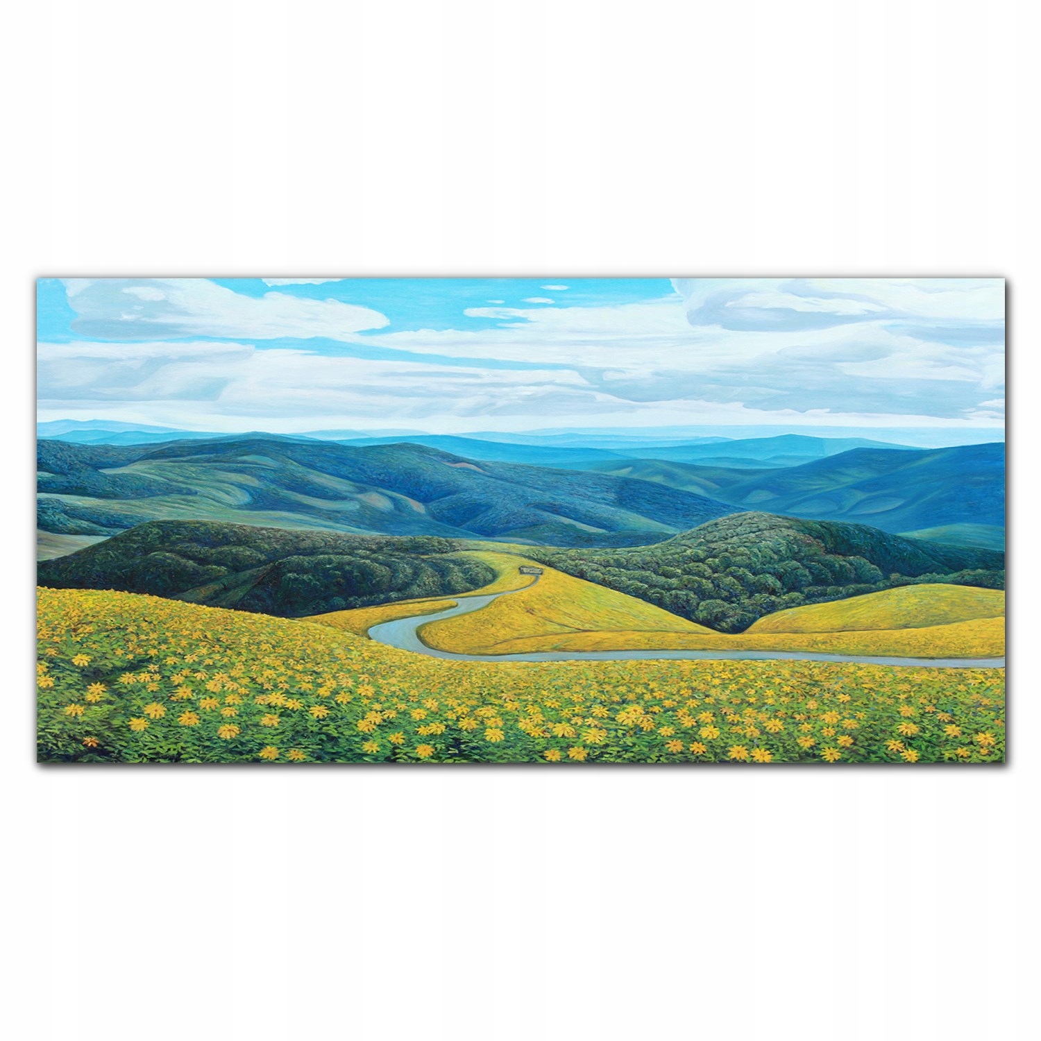 Obraz na plátne Kvety hory stromy krajina 140x70