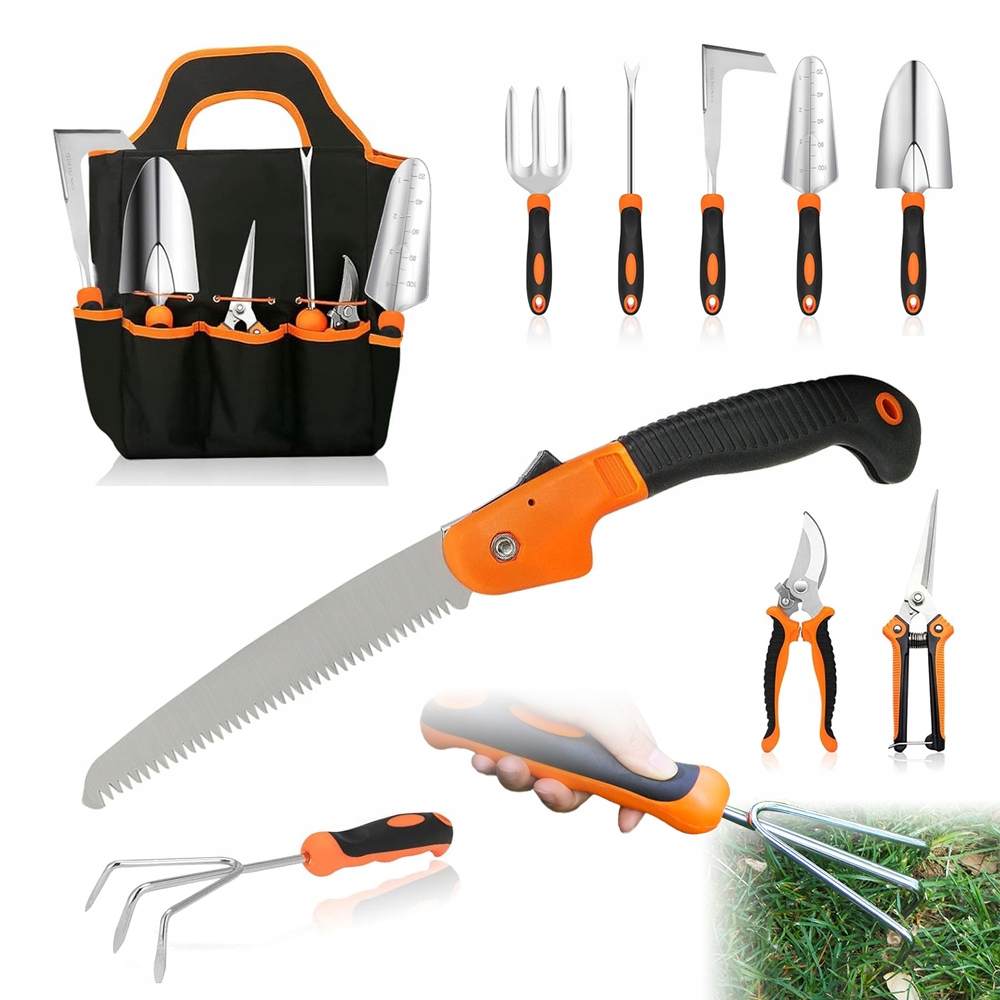 Łopatka Ogrodowa Chwastownik Pazurki Sekator Narzędzia Ogrodnicze Zestaw 9