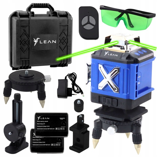 Laserová vodováha 4D 16 linií 2 Akumulátory