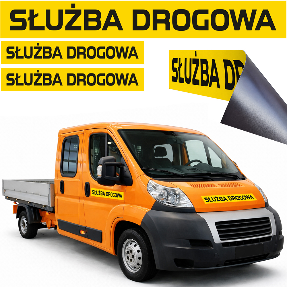 Samolepky Magnet Magnetické na auto Silniční Služba 3 kusy 100 cm