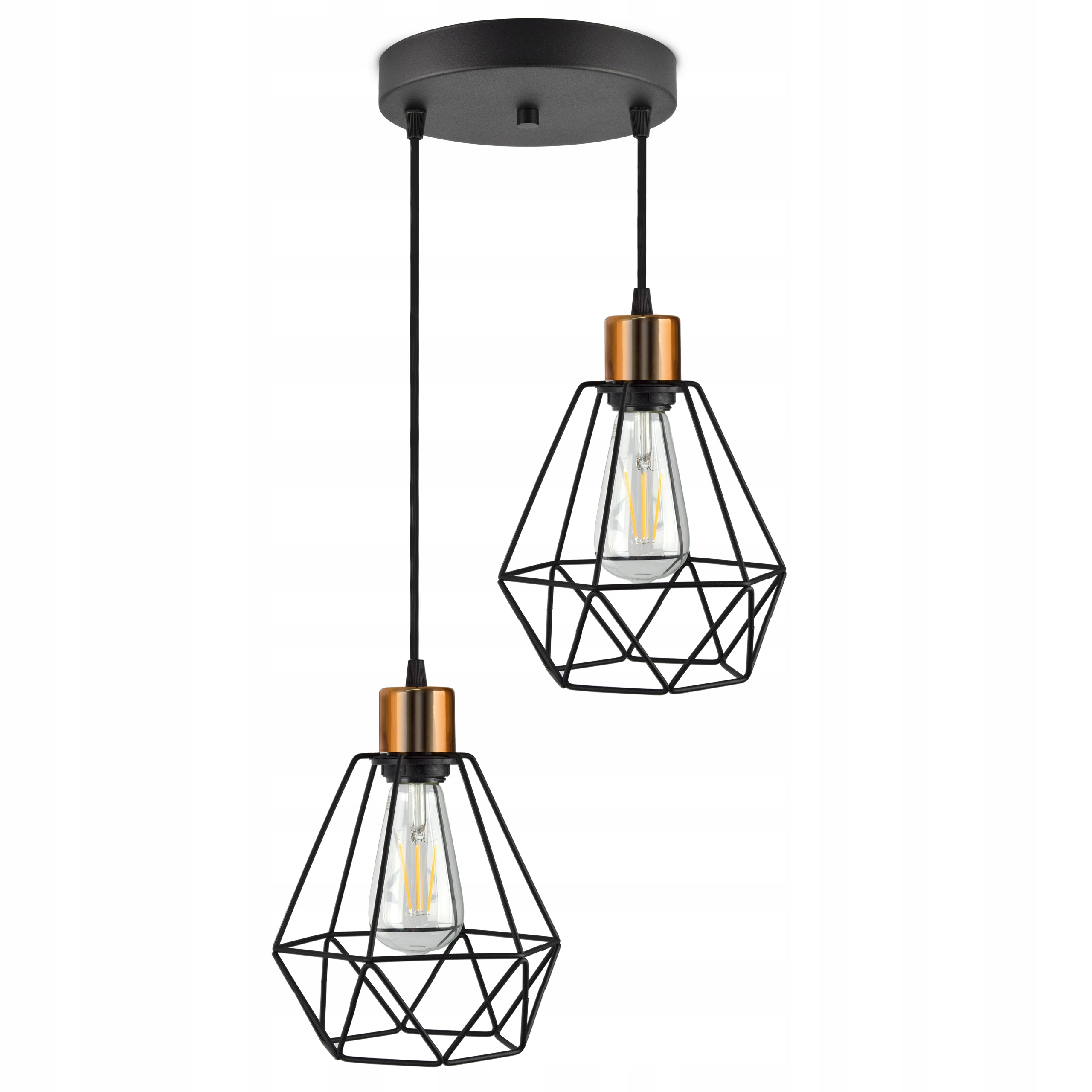 Závěsná lampa Lustr Stropní Svítidlo Diamant Měď Led