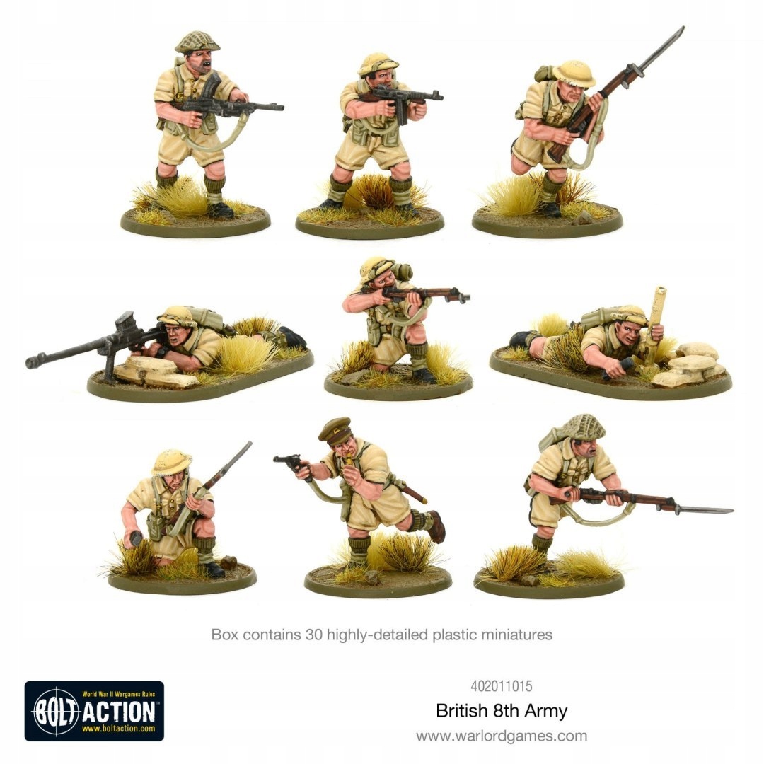 British 8th Army - żołnierze 6 szt. System Bolt Action