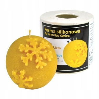 Silikonová forma na svíčky – koule se sněhovou vločkou