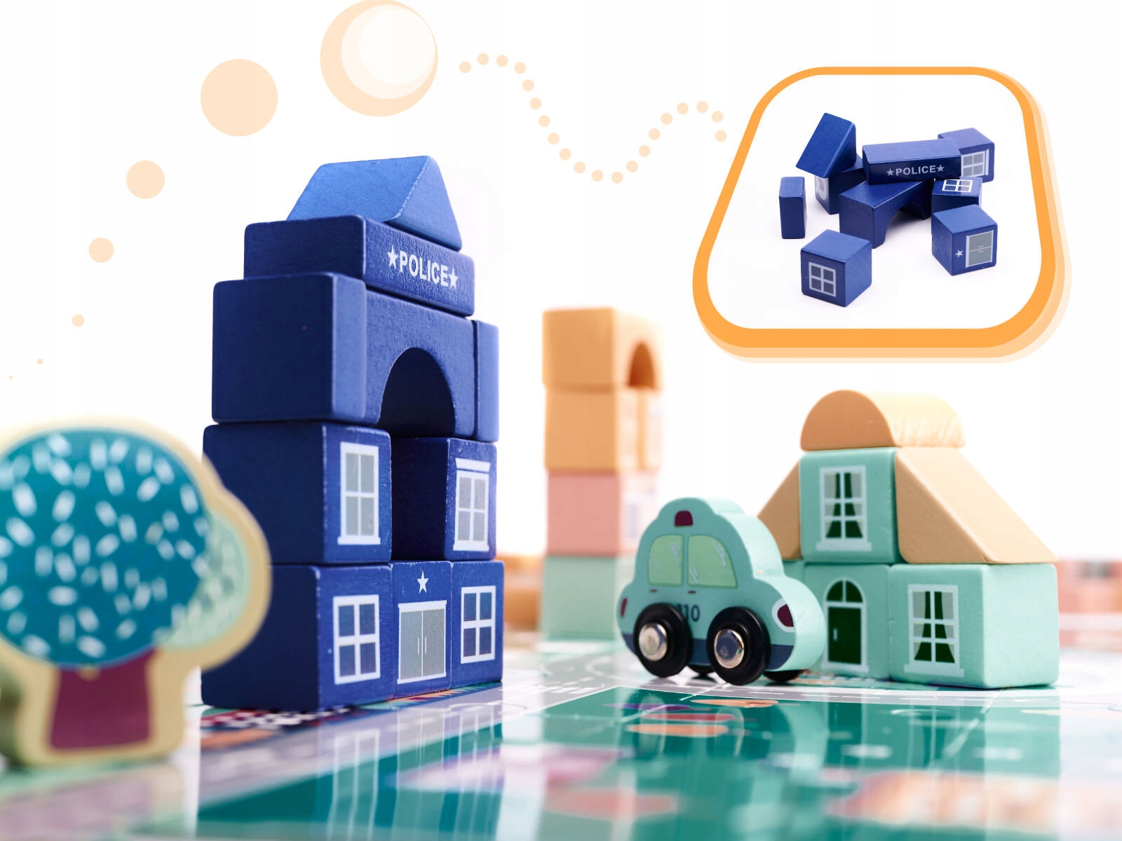 Zestaw drewnianych klocków dla dzieci 181 elem. Liczba elementów 181 szt.