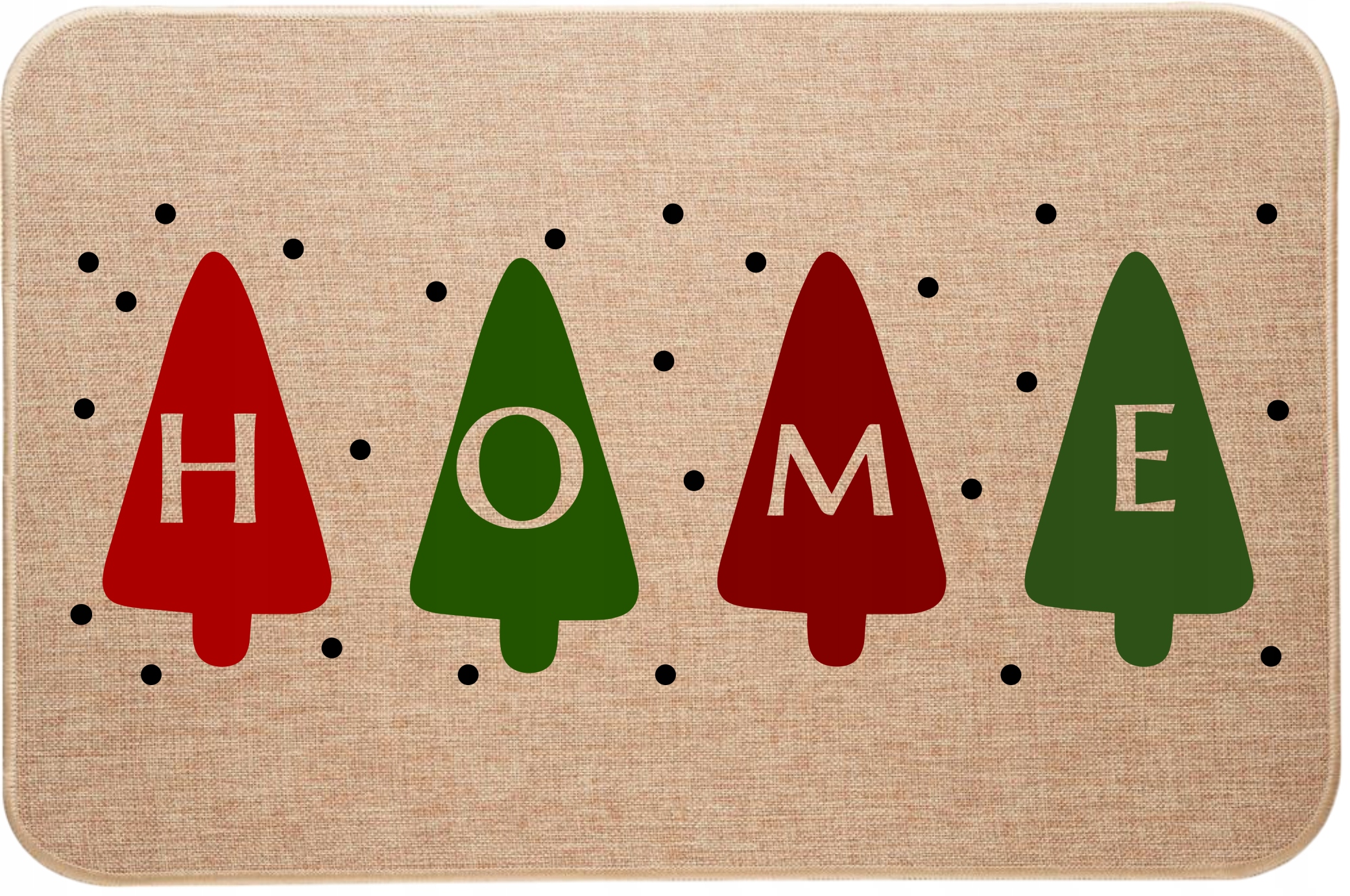 Lněná rohožka Vánoční barevný potisk Home Dom