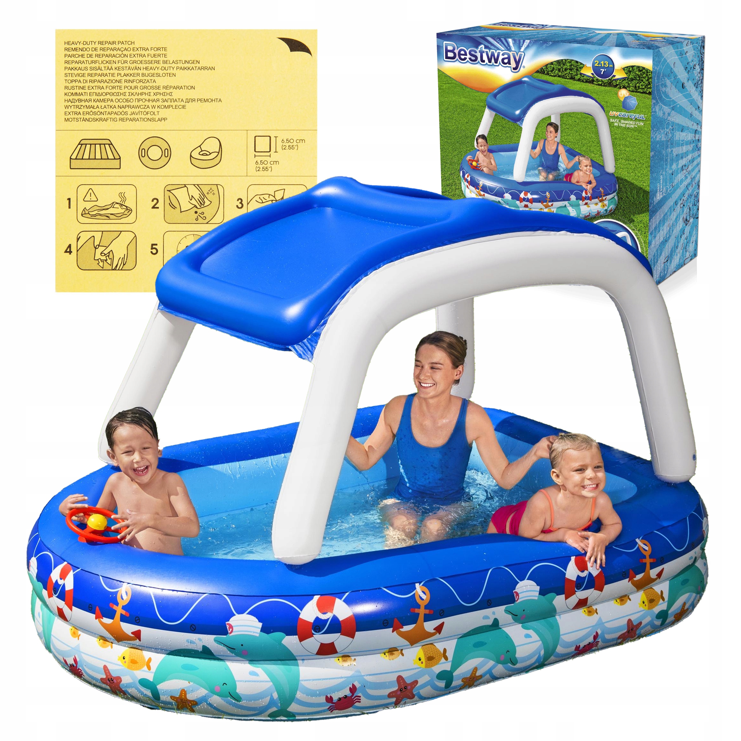 Bazén s odnímatelnou stříškou a brouzdaliště Bestway