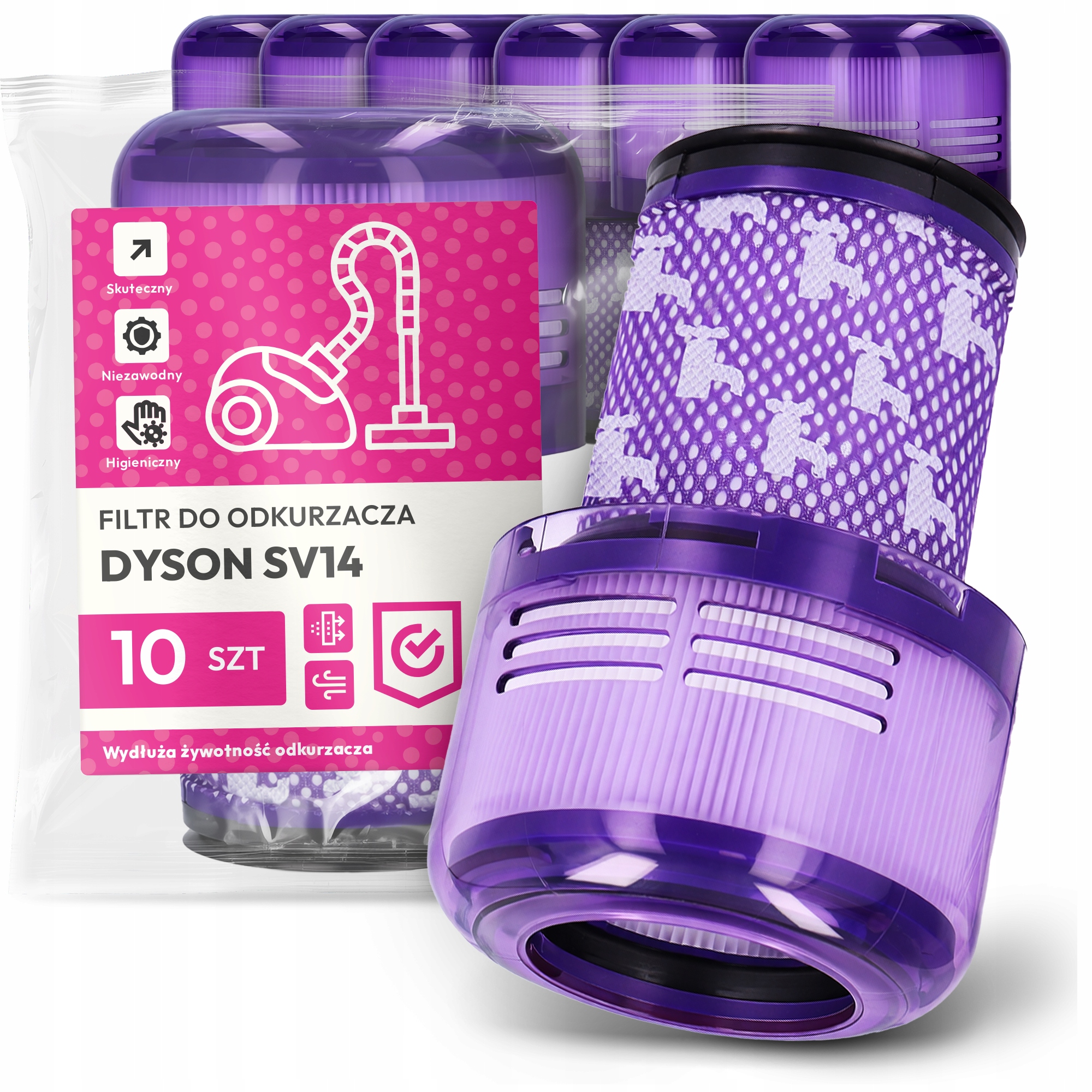 10 x Vzduchový Filtr pro vysavač Dyson SV14 Omyvatelný Em-w